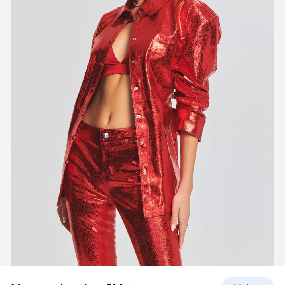 Retrofete lynx leather pants/new mercury leather shirt ❤️SET❤️ - Picture 5 of 16